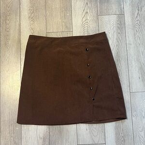 Brand new without tag! Chic Brown Buttoned Mini Skirt!